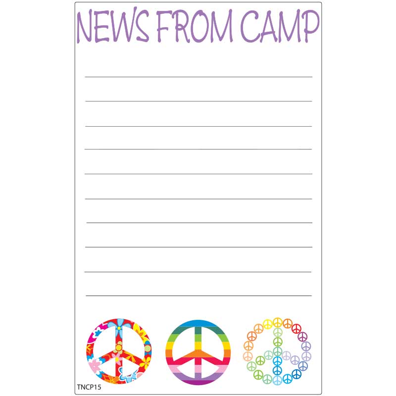 Printed Stationery Sheets For Summer Campers