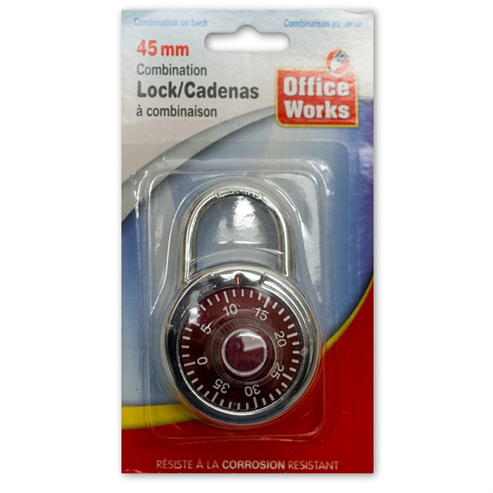 Office Works 45MM Combo Lock