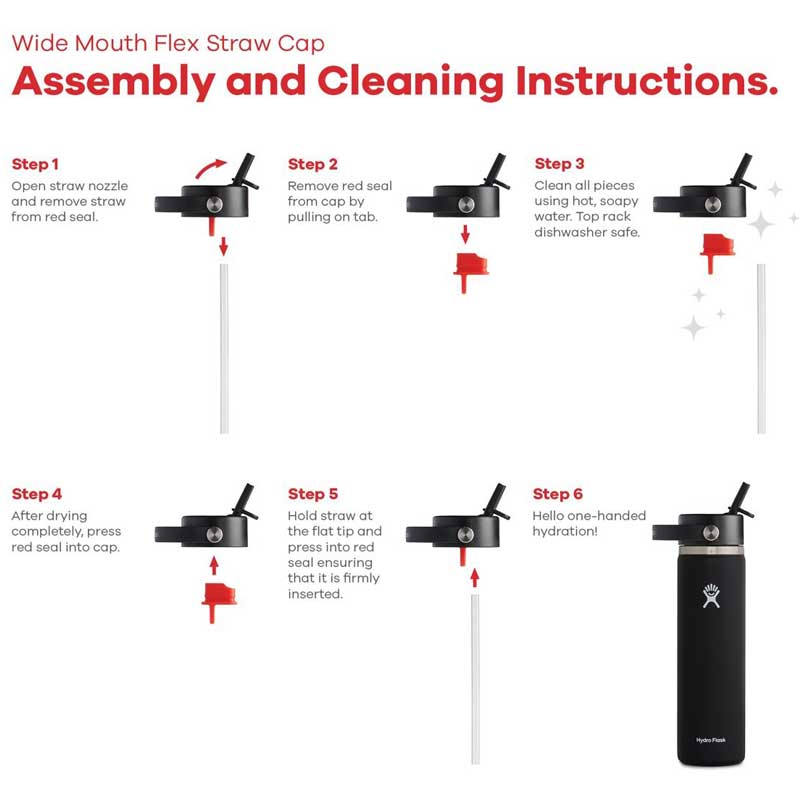 Hydro Flask Wide Mouth Flex Straw Instructions