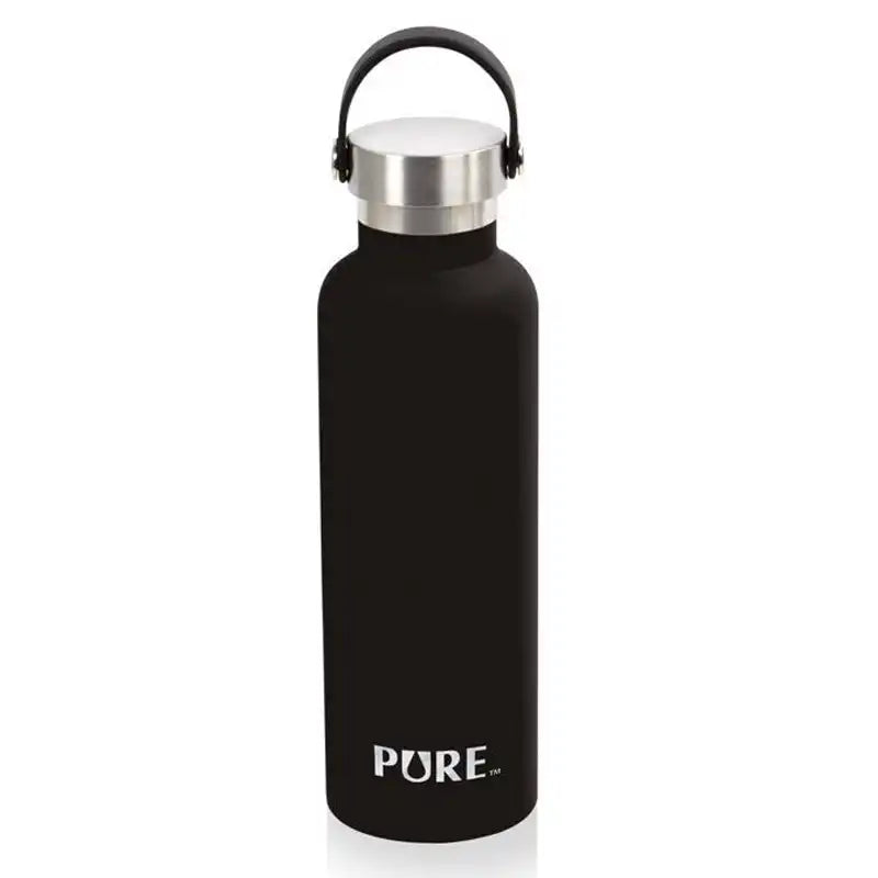 Black Narrow Mouth Stainless Steel Bottle