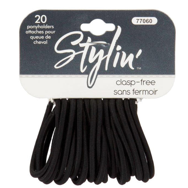 Stylin' Black Ponyholders 20pk