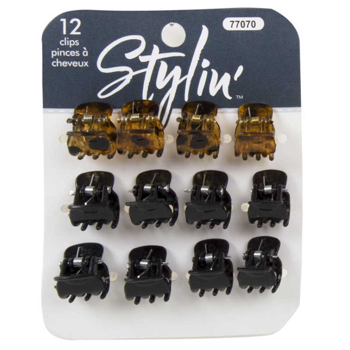 Stylin' Assorted Mini Claw Hair Clips - 12pk