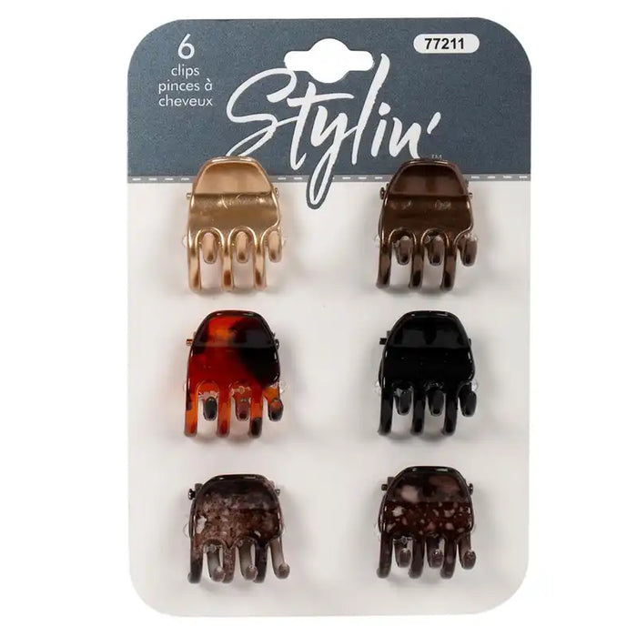 Stylin' Assorted Mini Hair Claws - 6pk