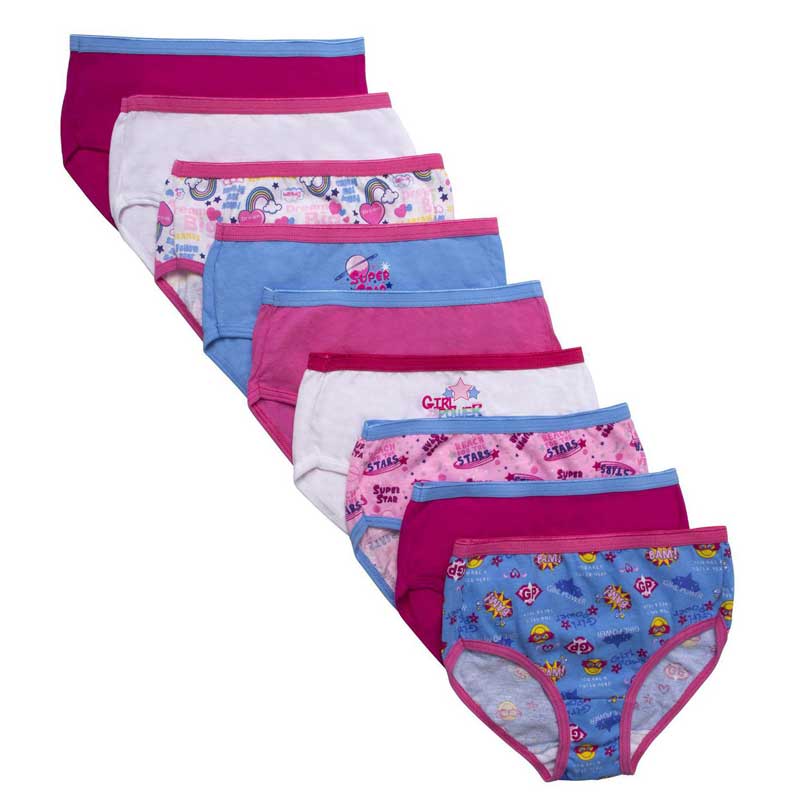  Hanes Girls Assorted Briefs 9 Pack - P913BR - Assorted