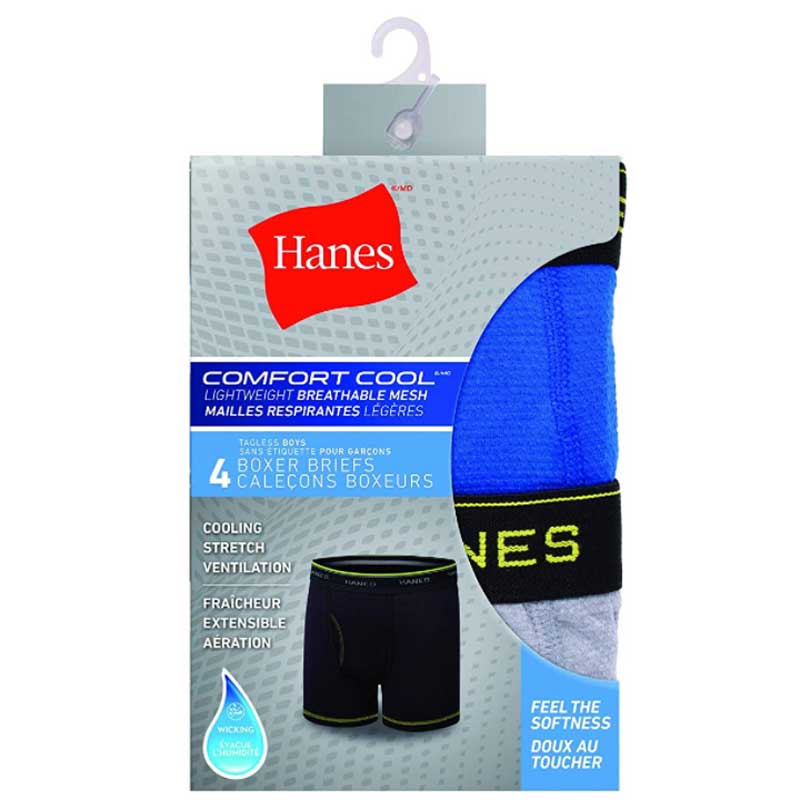 Hanes Boys 4 pack Comfort Cool Mesh Boxer Briefs