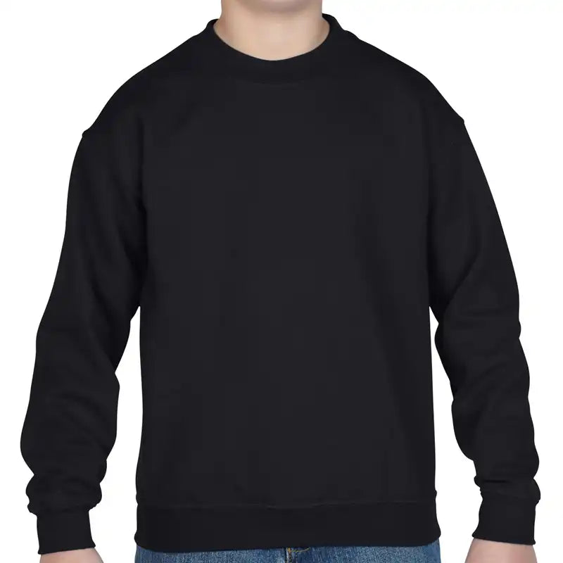 Kids Black Gildan Crew Neck fleece