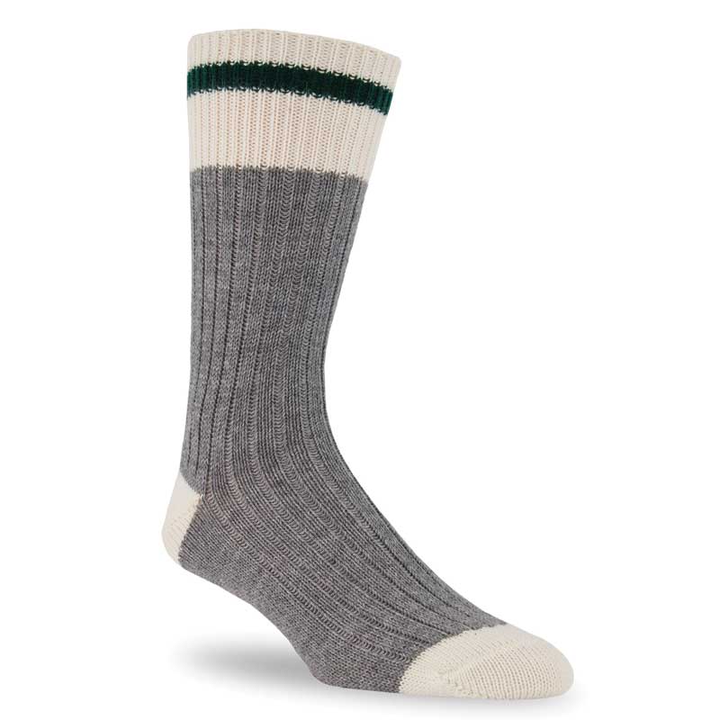 Green Strip Wool Boot Sock