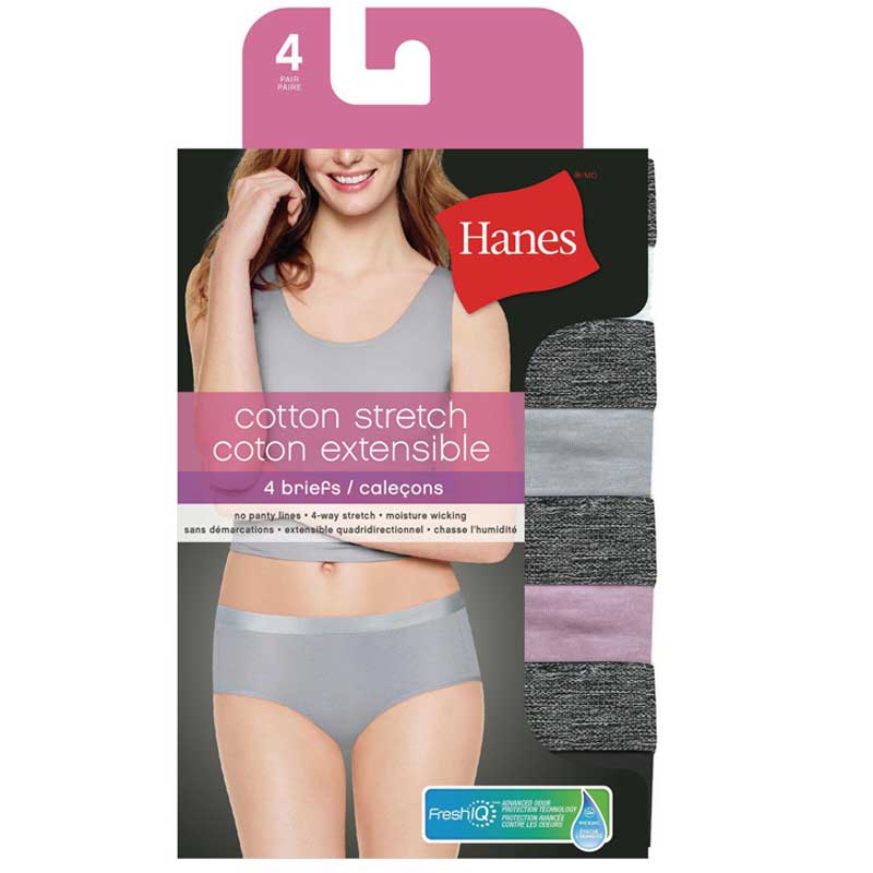 Hanes Ladies Cotton Stretch Brief 4pk Underwear