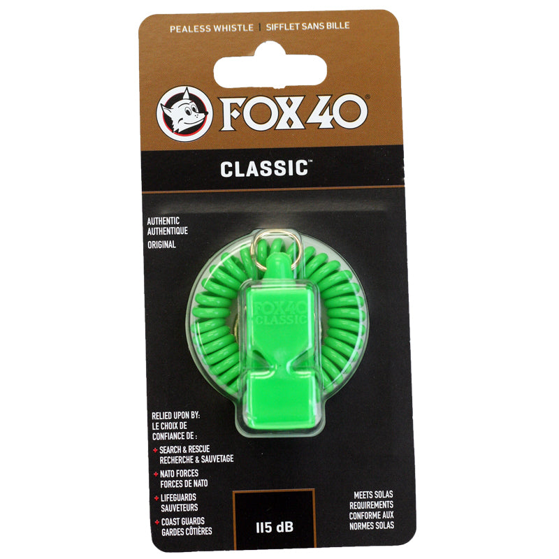 Green Fox 40 Classic Whistle and Wrist Coil
