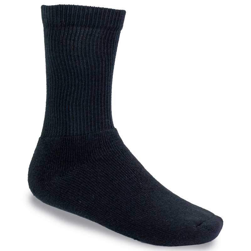 Stone Peak Black Adult Crew Sport Socks