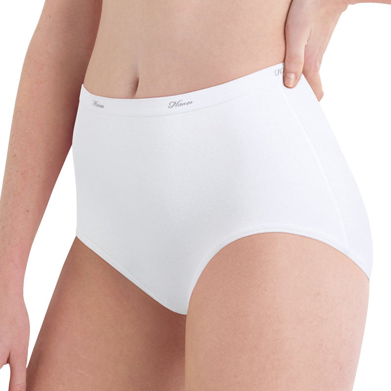 Hanes Women's 6Pack White Cotton Briefs Ladies Panties Underwear 5 :  : Clothing, Shoes & Accessories