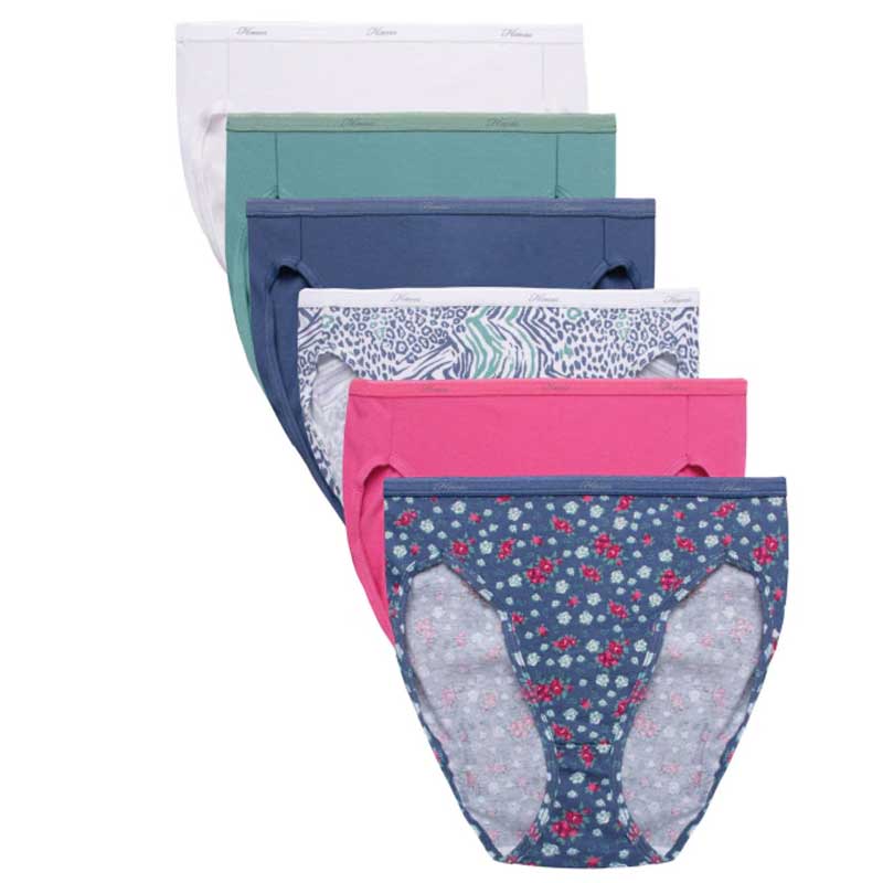 Hanes Ladies Comfort Cotton Hi-Cut 6 Pack Underwear – Camp Connection  General Store