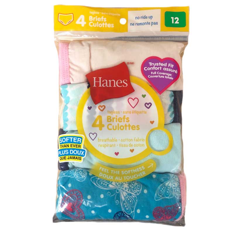 Hanes Girls 4 pack Briefs Underwear