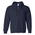 Navy Gildan Zippered Cotton fleece hoody