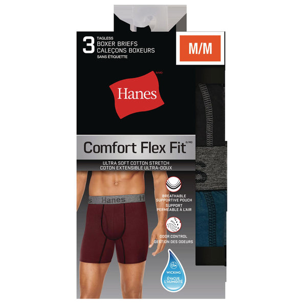 Hanes New Hanes Tagless Boxer Briefs 3 Pack Men's Size Small (28-30)  Comfort Flex