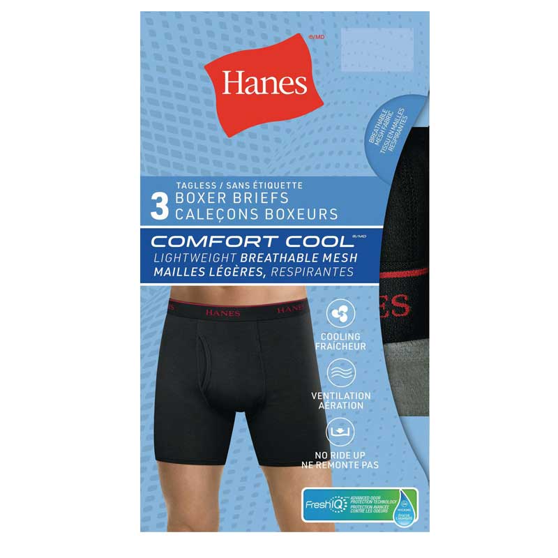 Hanes Men's Comfort Cool Mesh Boxer Briefs 3-pack Underwear