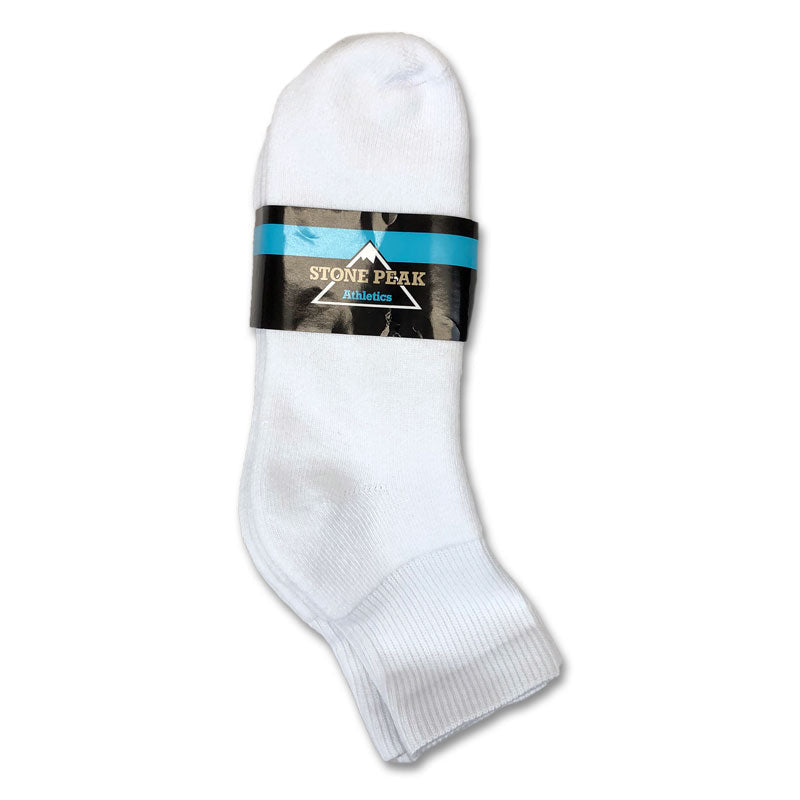 1/4 length white gym socks