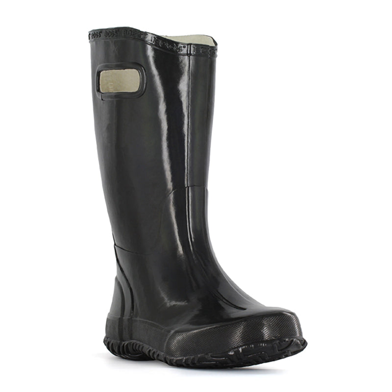 Youth Bogs Rain Boots Black Front