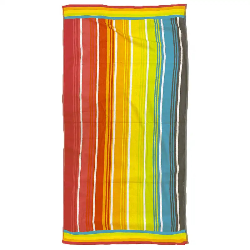 Bright Rainbow Cotton Beach Towel