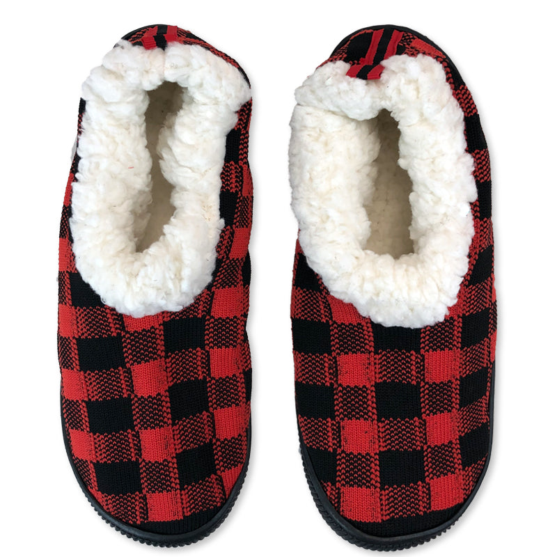 Red Plaid fuzzy slippers