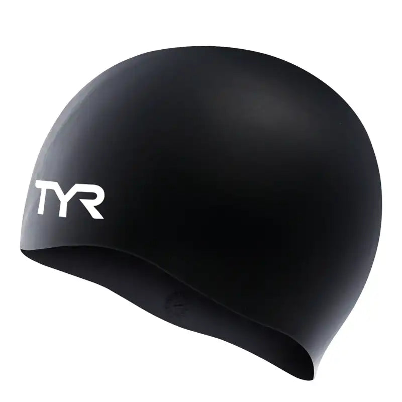 TYR Adult Silicone Black  Swim Cap