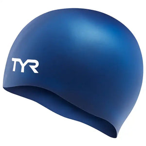 TYR Adult Silicone Navy Swim Cap
