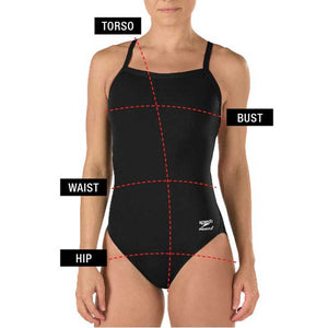 Speedo Women's Swimsuit Measuring Diagram