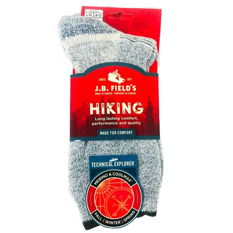 J.B. Fields Technical Explorer Merino Hiking sock