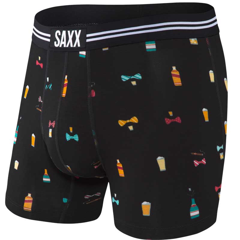 Saxx Men's Underwear - Vibe Boxer Briefs with Built-in Ballpark Pouch  Support, Pink Flame Job, Medium