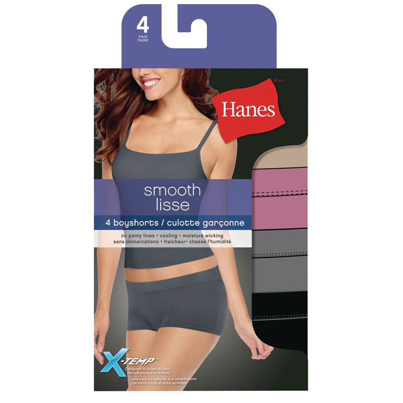 Hanes Ladies Smooth Boyshorts - 4 pack Underwear