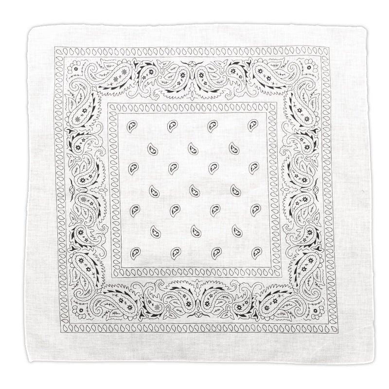 White Cotton Paisley Bandana