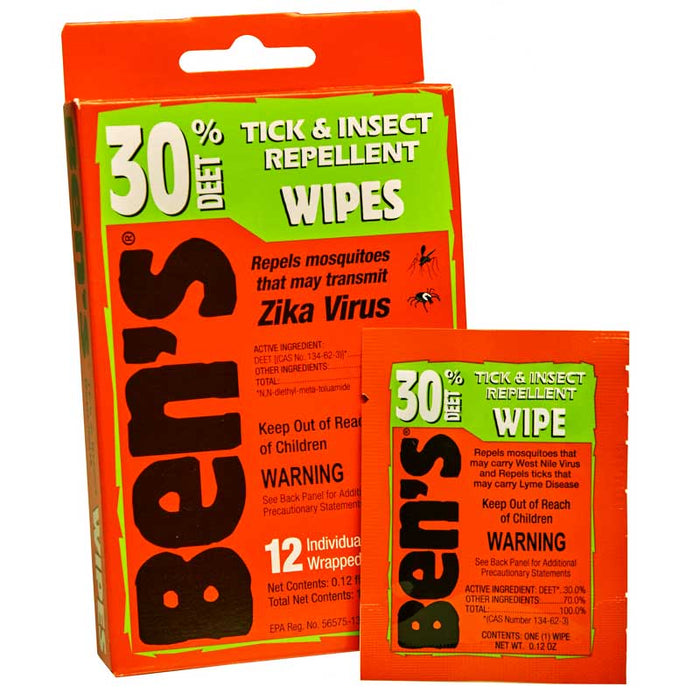 Ben's Tick and Insect Repellent Wipes - 12pk