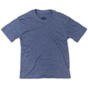 Kids Heathered Navy Crew Neck Tee