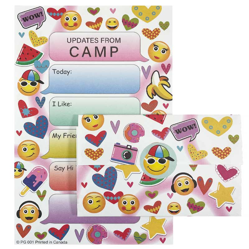 Summer Camp Hearts and Faces Sticker-Seal Stationery