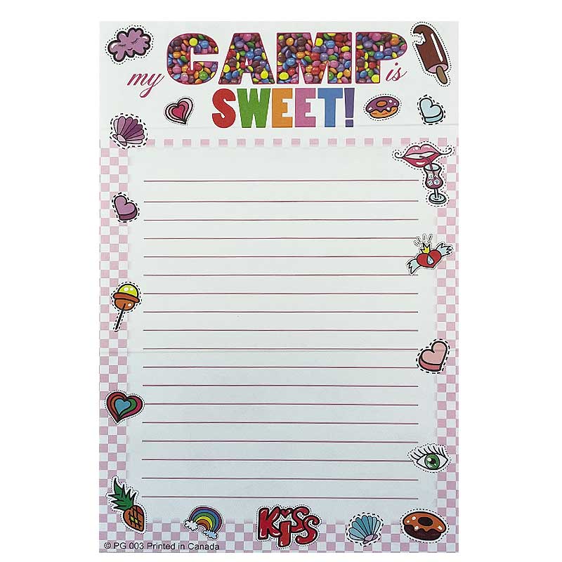 Fold and Seal camp candy stationery