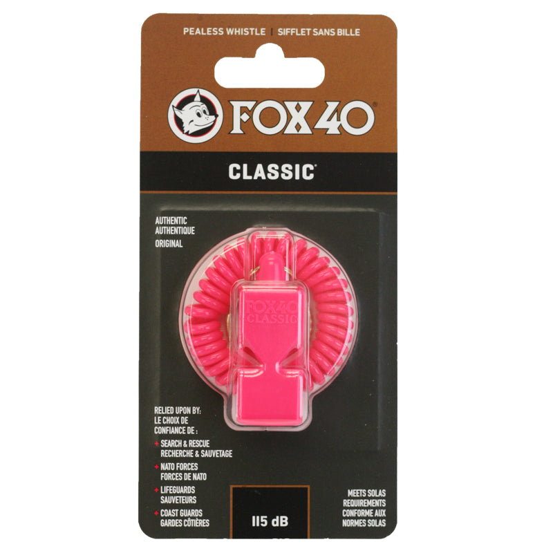 Pink Fox 40 Classic Whistle and Wrist Coil