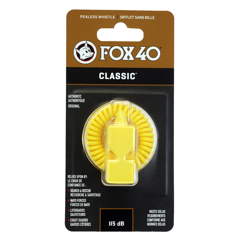 Yellow Fox 40 Classic Whistle and Wrist Coil